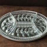 Plat  metal à compartiments  cristal