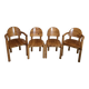 Set of 4 solid pine seats by Rainer Daumiller