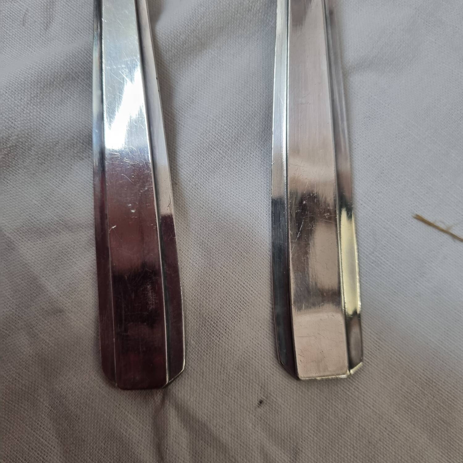 Art Deco silver salad servers