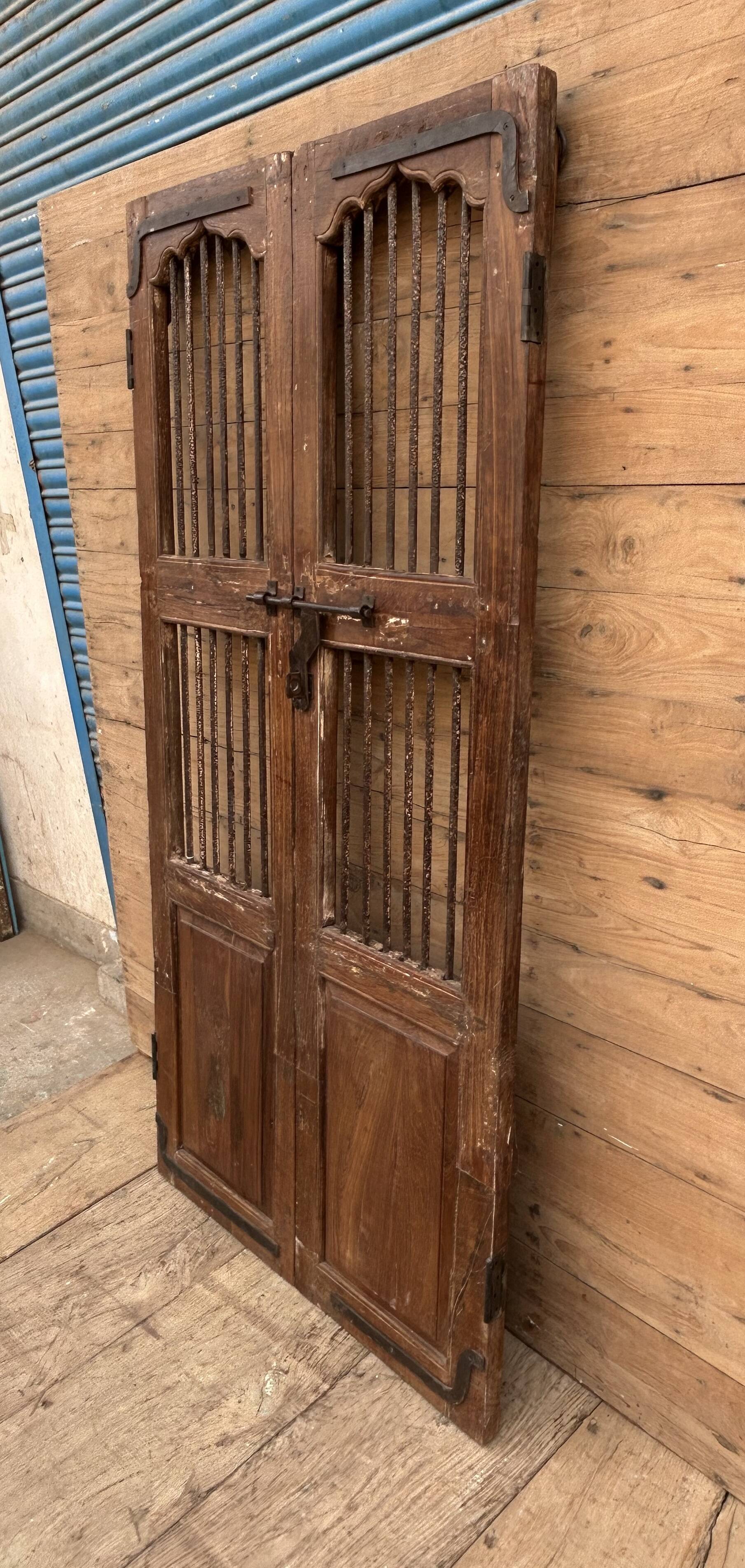 Teak patio door