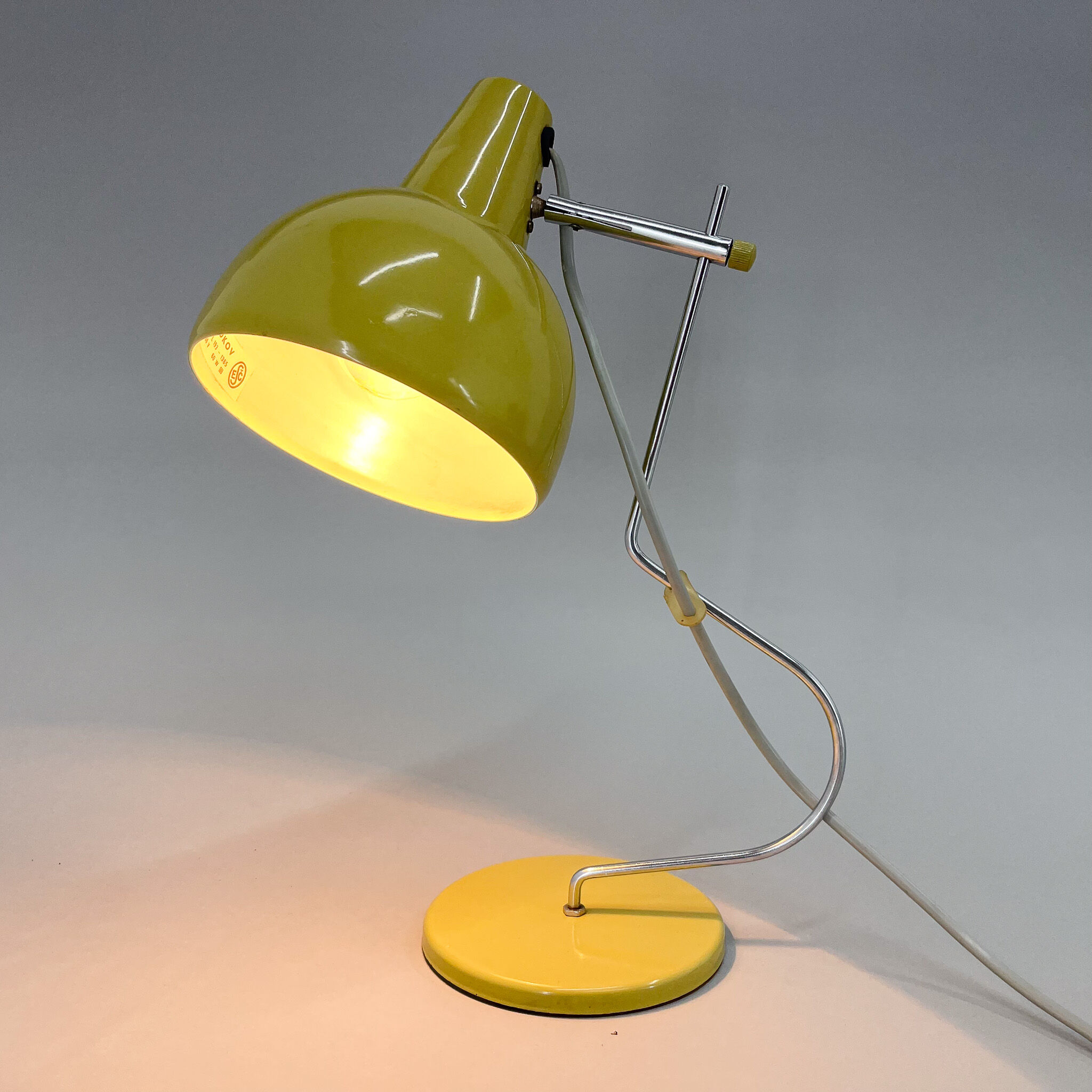 1960's Desk Lamp Designed by Josef Hůrka for Lidokov, Czechoslovakia