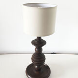 Turned wooden vintage lamp