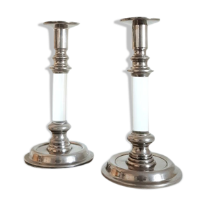 Paire de bougeoirs design - plexiglas