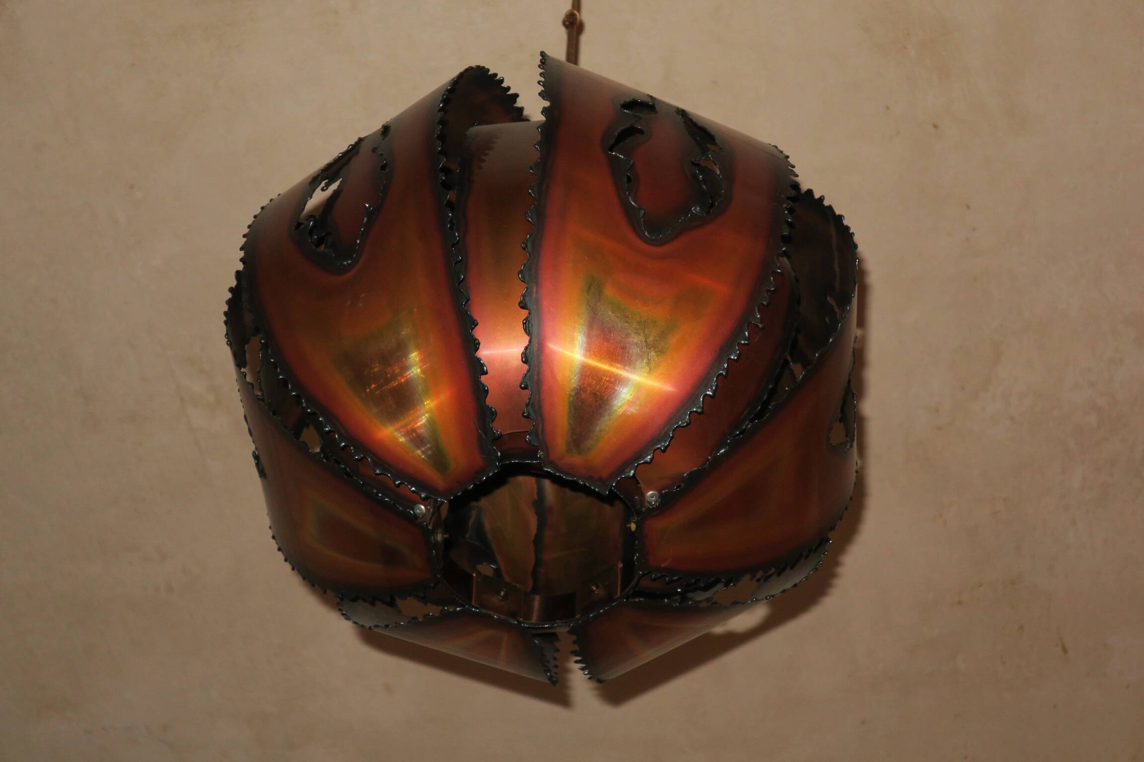 Brutalist pendant light, Denmark 1970s