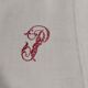 Old sheet monogram red PB hemp 220 X 230 cm