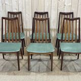Suite of 6 chairs of the brand GPlan of the 70s in teak