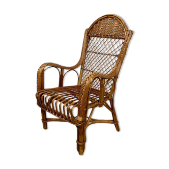 Child armchair in retro wicker 1930