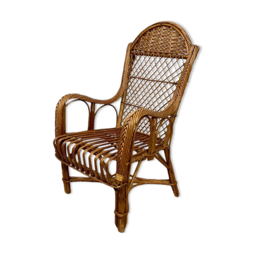 Child armchair in retro wicker 1930