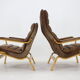 1970s Pair of Yngve Ekström "Contino" Leather Armachair,Sweden