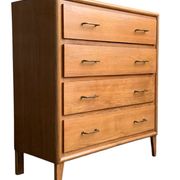 Vintage chest of drawers with compass feet, oak, original patina, 1950s