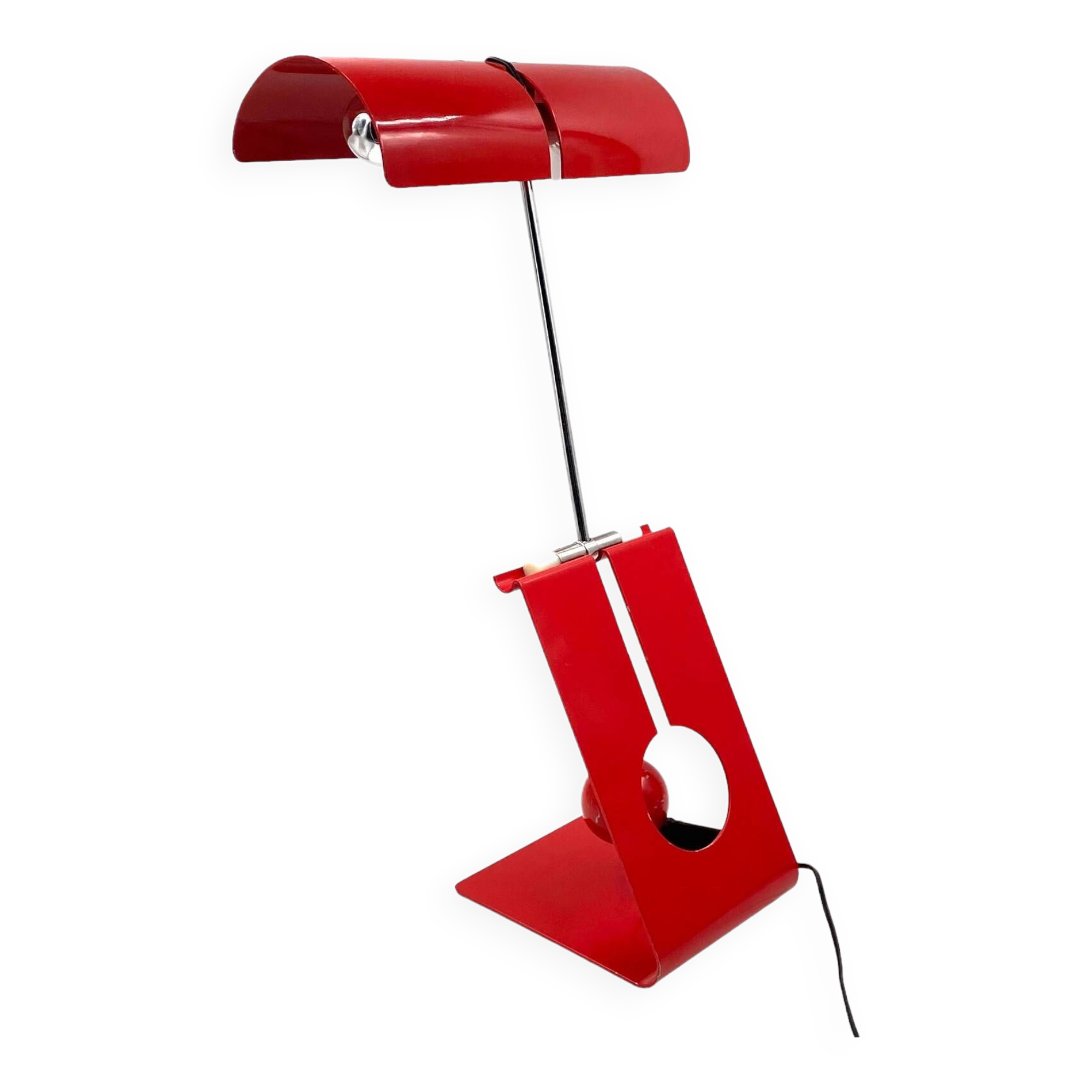 Mauro Martini, red 'Picchio' woodpecker table lamp, F.lli Martini Italy 1970s