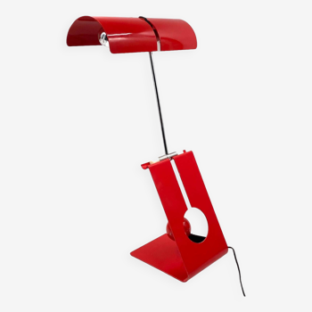 Mauro Martini, red 'Picchio' woodpecker table lamp, F.lli Martini Italy 1970s