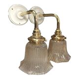 Pair of gold tulip wall sconces