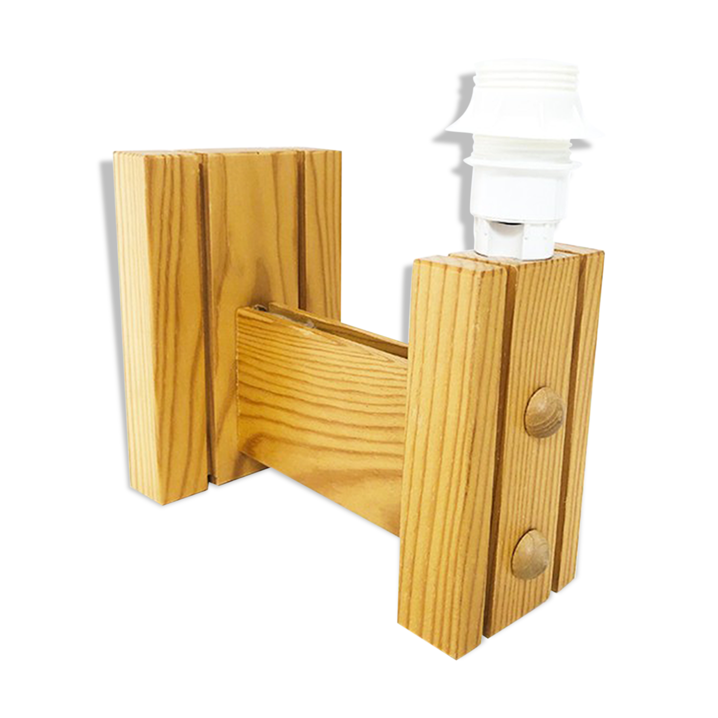 Scandinavian pine wall lamp, 1970-80