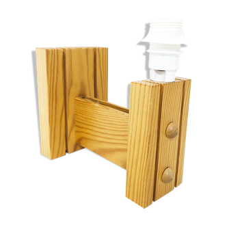 Scandinavian pine wall lamp, 1970-80