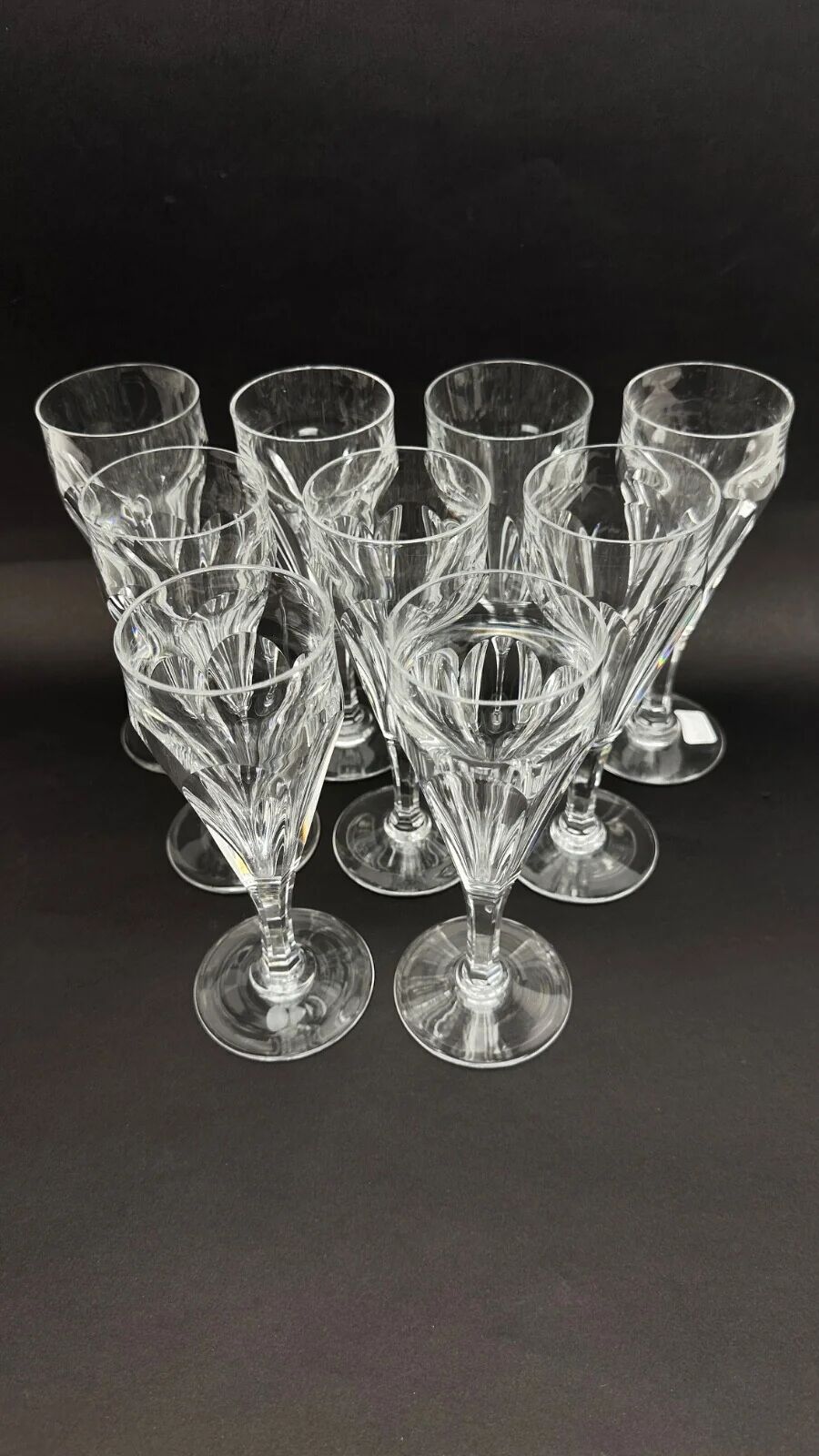 Baccarat, set of 9 champagne flutes model Duchesse de Dino