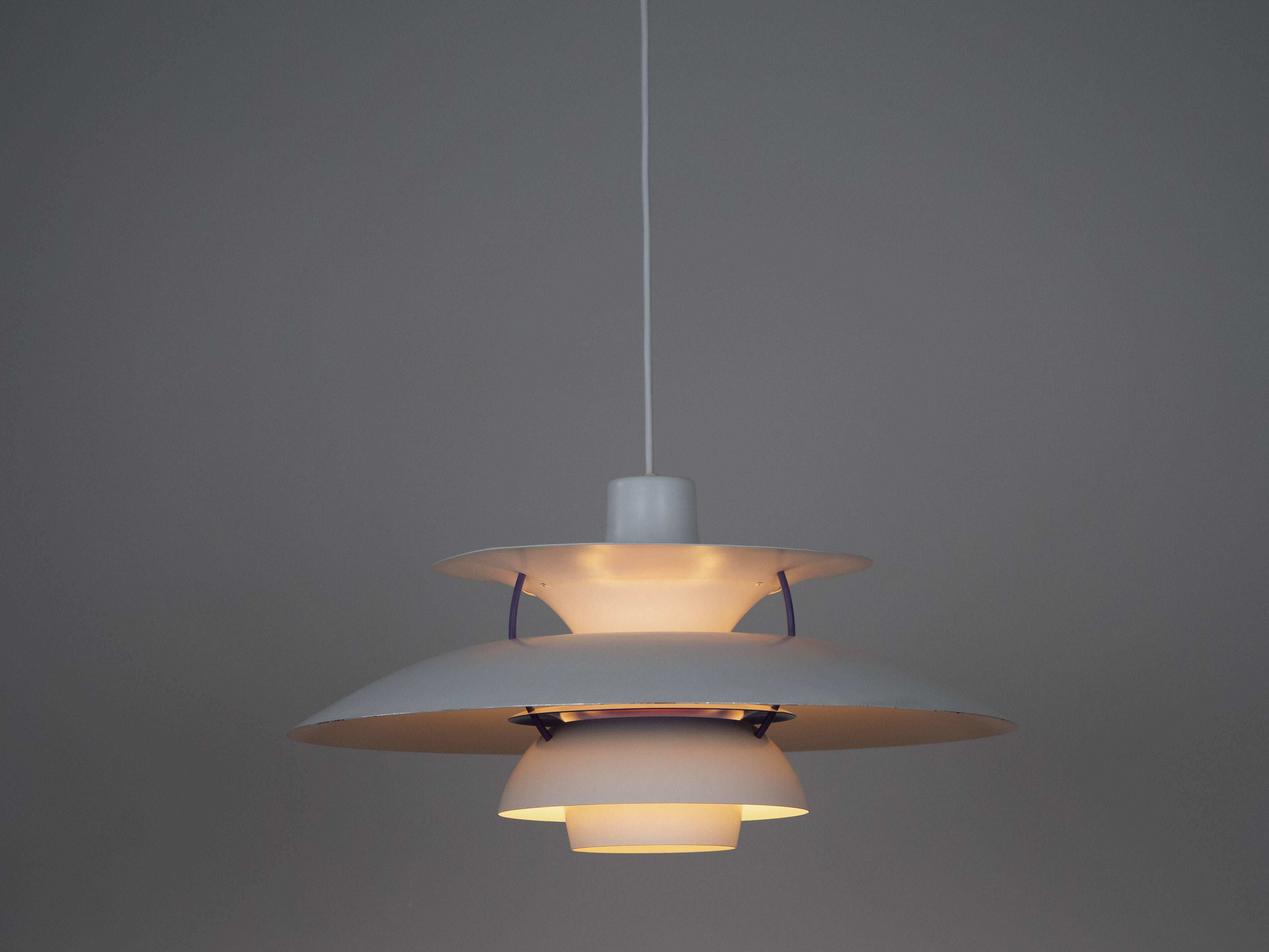 Lampe suspendue vintage danoise PH 5 par Poul Henningsen, Louis Poulsen, 1958