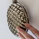 Vintage 1950s silver-plated flask in the shape of a pine cone.