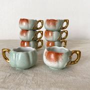 Tasses à liqueur calvados en barbotine, années 40