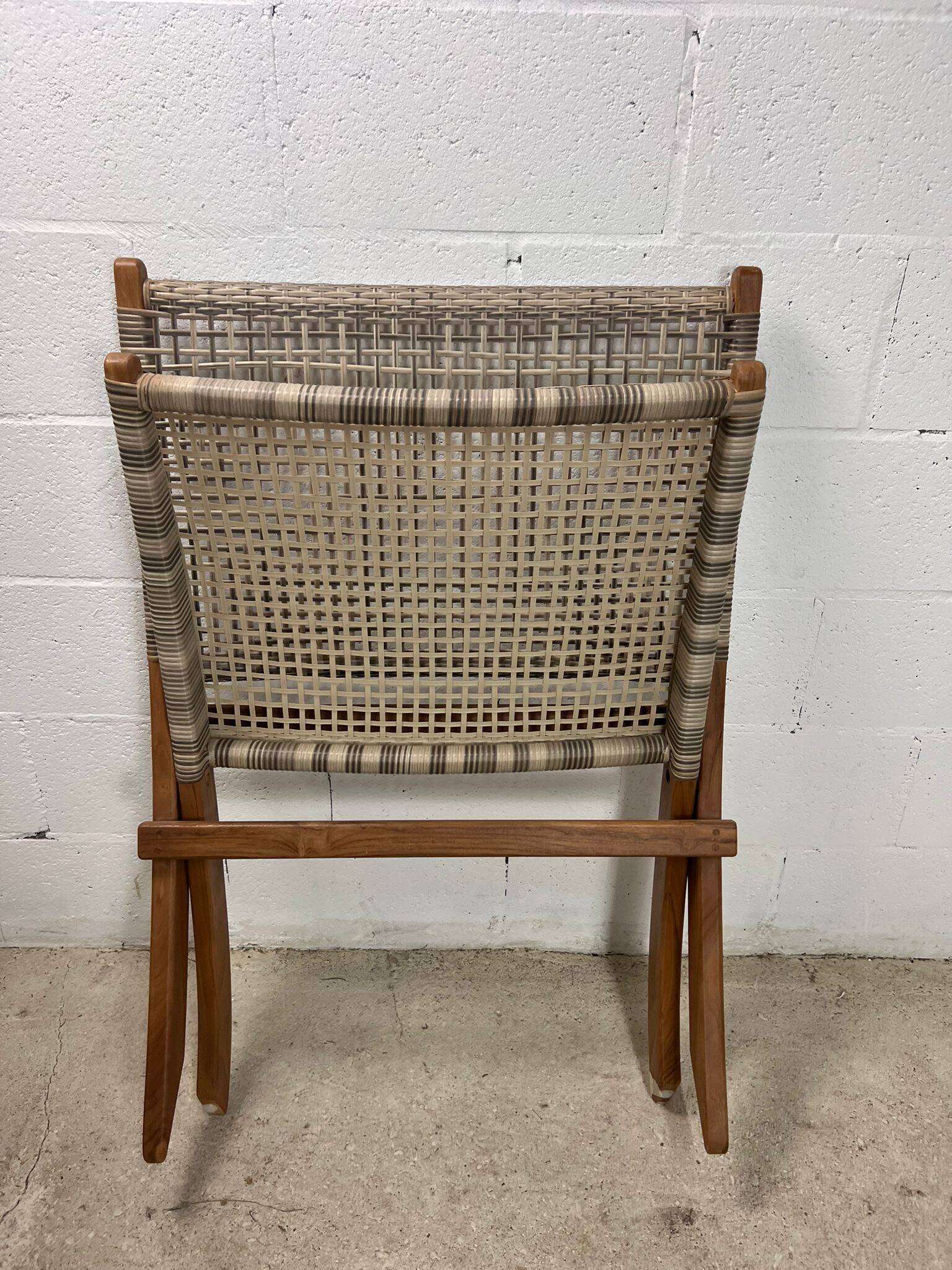 Chaise longue / fauteuil / monoplace rétro en rotin