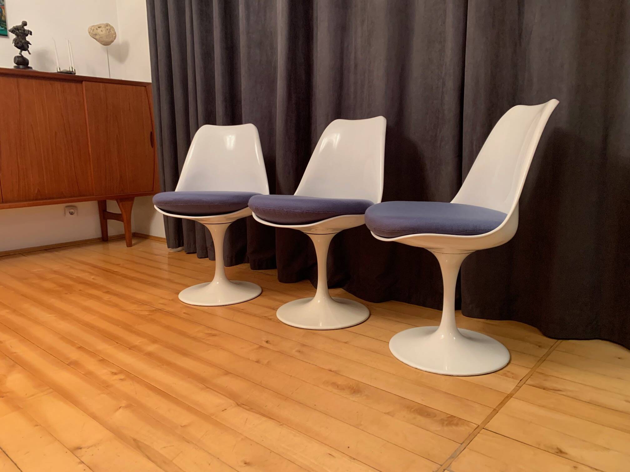 Set of three Tulip chairs, Rudi Bonzanini, Italy, 1970s