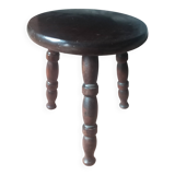 Three-legged turned wooden stool