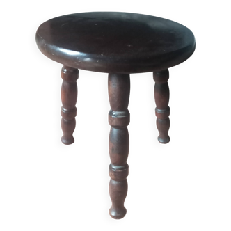 Three-legged turned wooden stool