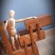 Wooden sewing basket