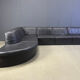 Vintage black patchwork leather modular sofa set by Laauser, 1970s