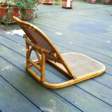 Folding rattan beach chair, USA, 1960s