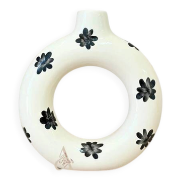 Artisanal vase Tafoukt floral