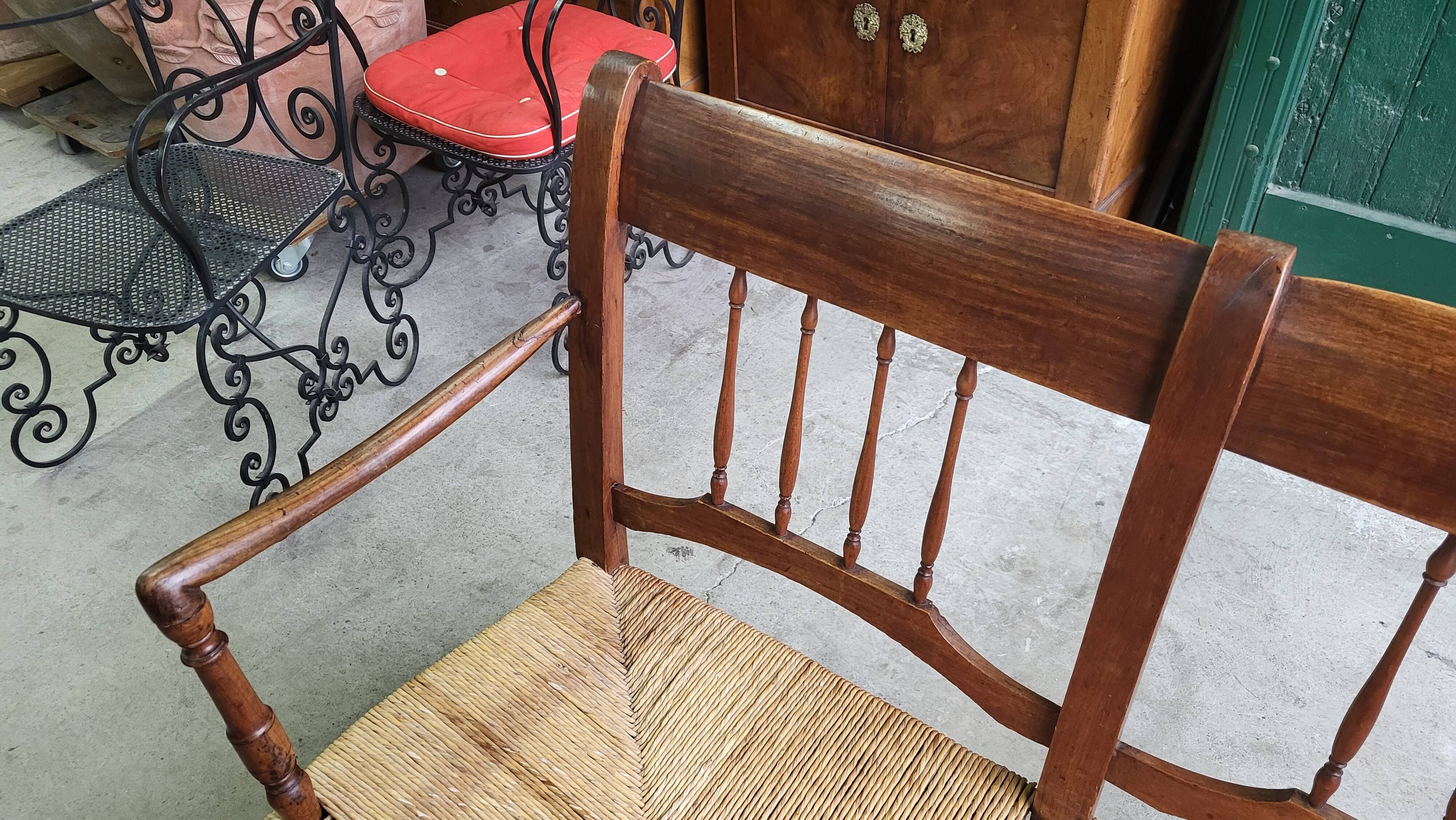 THREE-SEATER STRAW BANQUETTE PROVENCAL RADASSIER