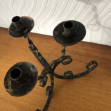 Vintage forged 3 candle holder