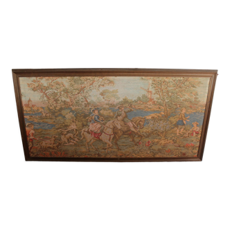 Tapestry framed wood