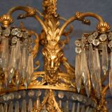 Lustre en bronze doré et pampilles fin XIXe siècle