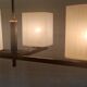 Chandelier in brass and lacquered metal 50s 60s