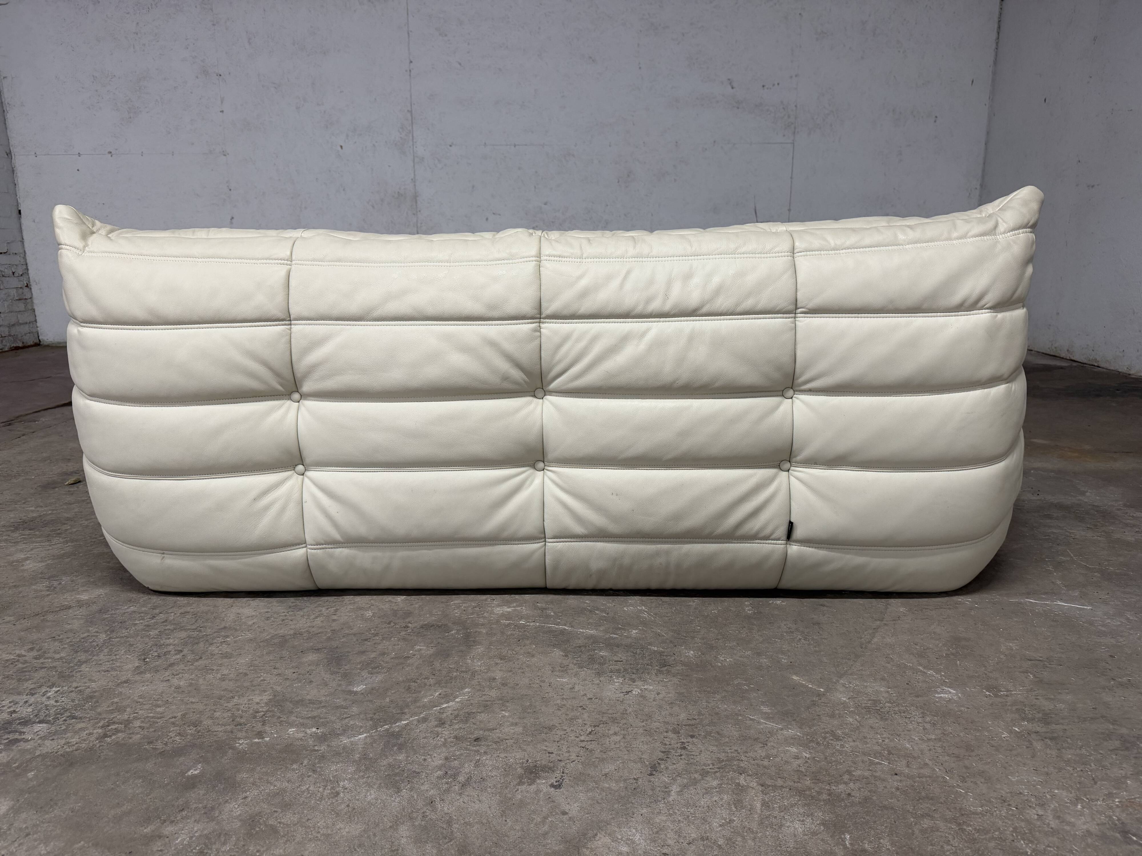 100% authentic ligne roset togo 3-seater beige leather in top condition!