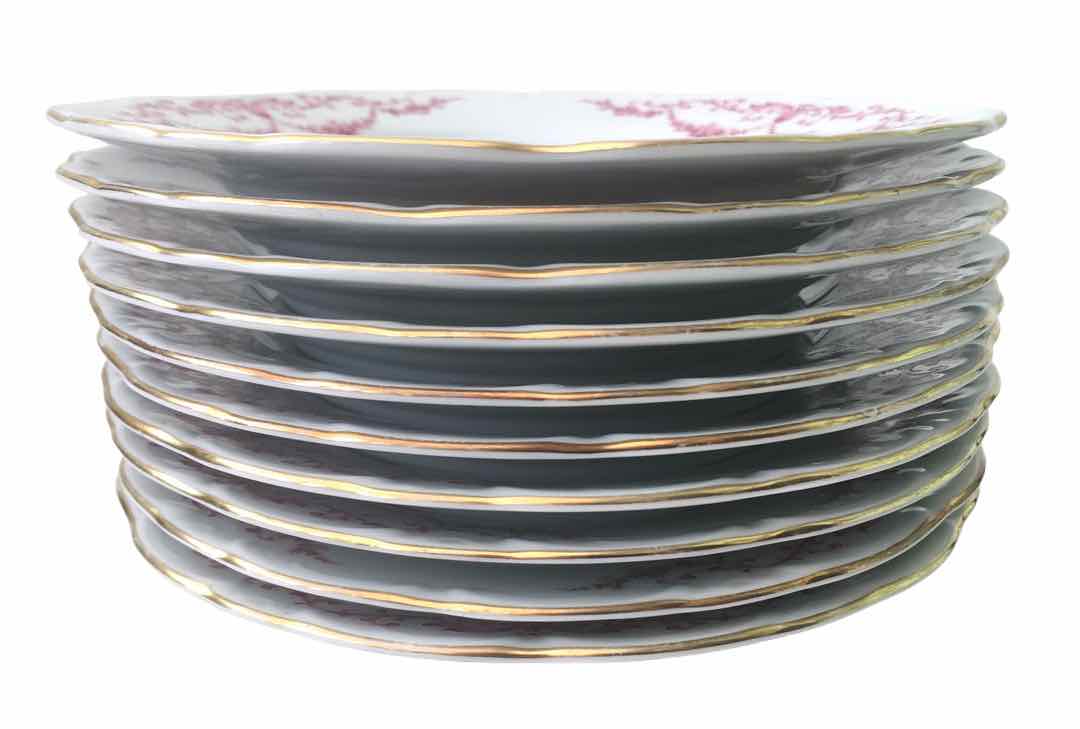 10 porcelain dessert plates