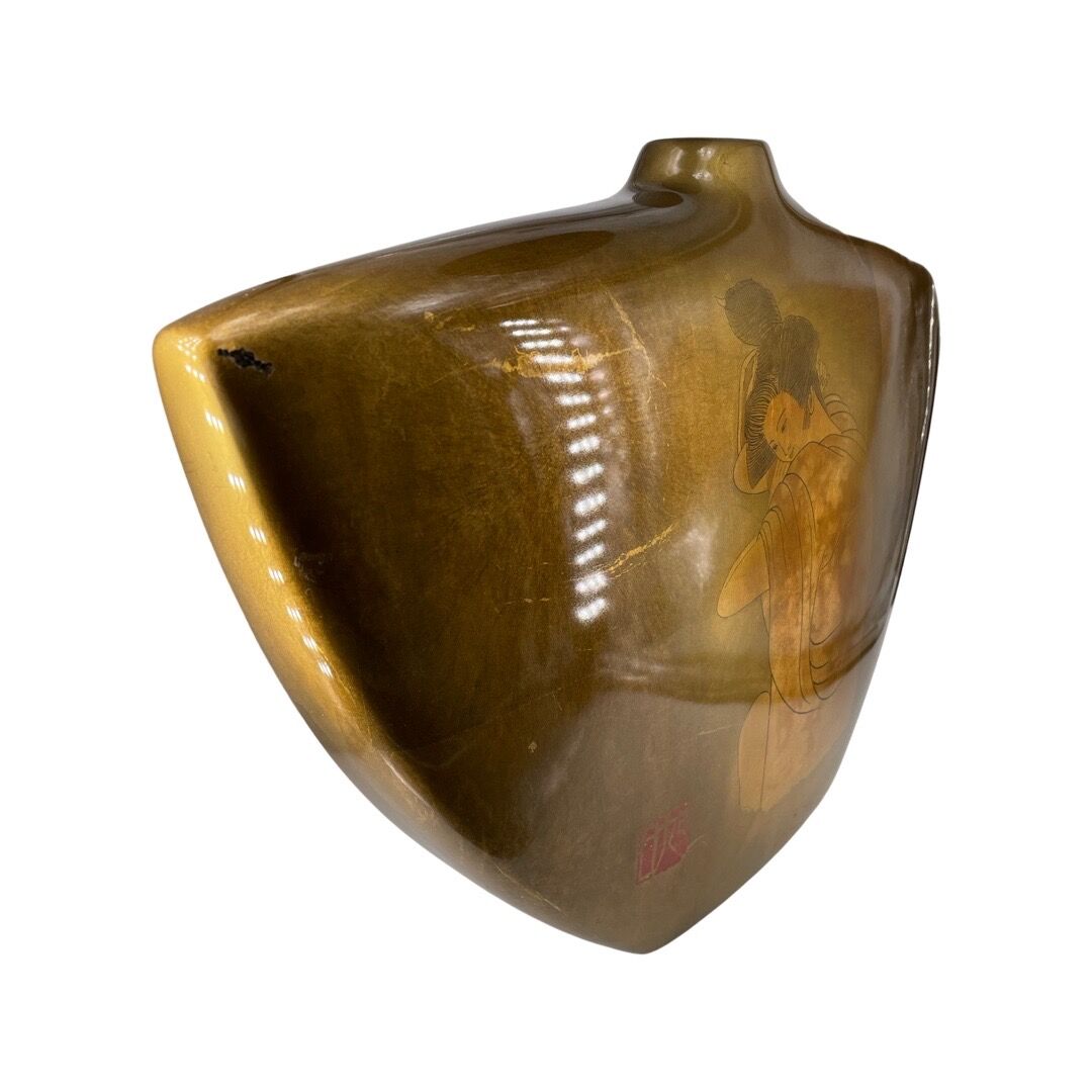 Gold Fail Porcelain Vase Yan Zehn Stork