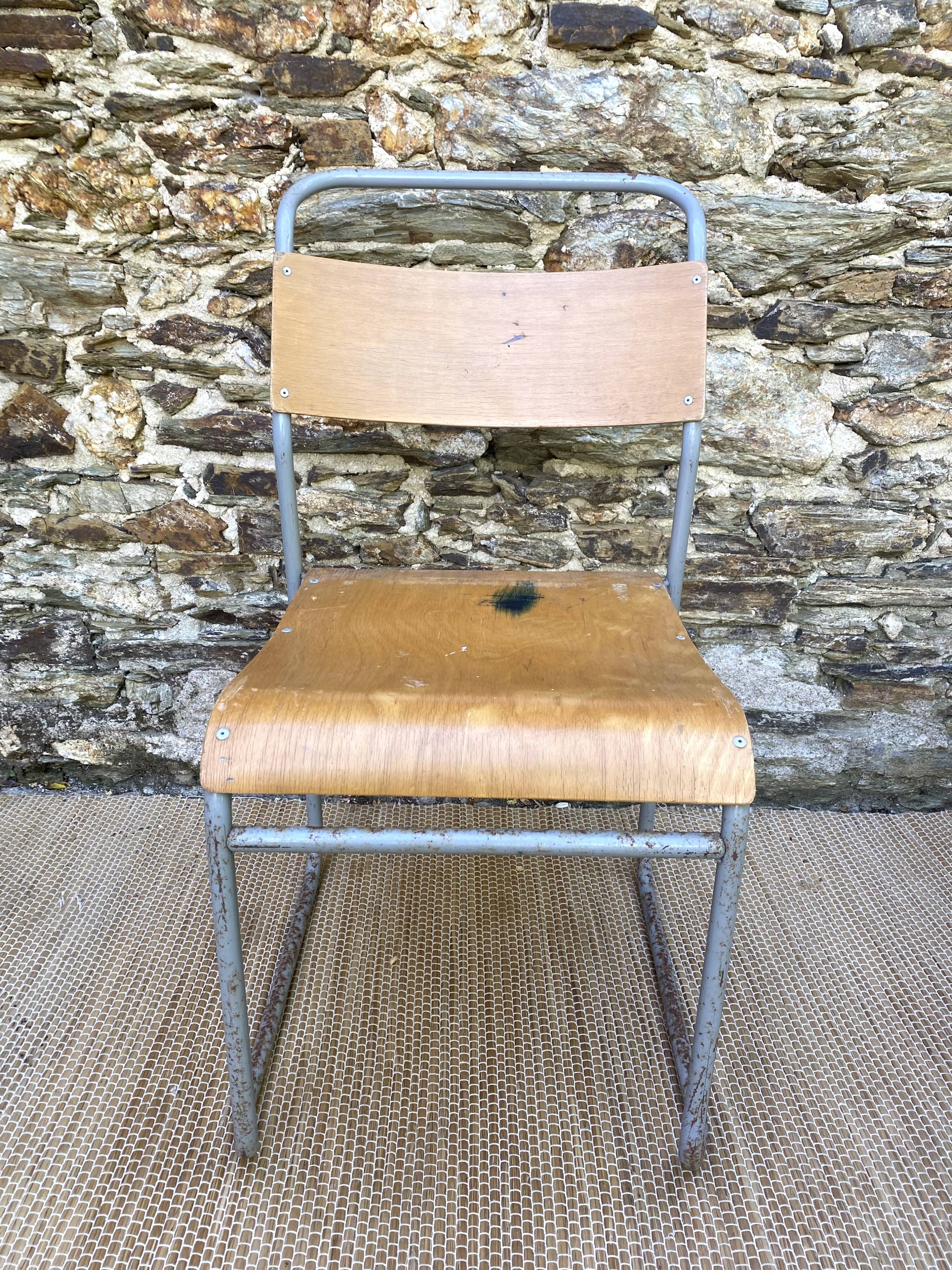 Remploy English industrial sled chairs from the 50s and 60s