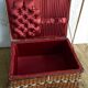 Rattan and scoubidou sewing basket