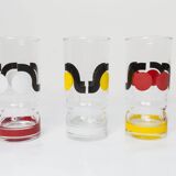 Set de 6 verres à eau 1970 sérigraphié