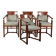 In very good condition Art Deco design dining chairs with fabric upholstery