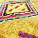 Yellow Berber carpet Azilal cotton 80X180 cm