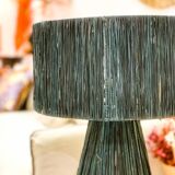 Night blue raffia table lamp