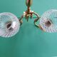 Two-light wall light gold with antique crystal globes
