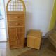 Woven rattan chest, wood and bamboo, 1980s