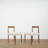 Ensemble de 6 chaises en teck avec nouveau tissu bouclé