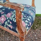 Fauteuil de style Louis Xvi ancien 1900s tissus Fleuris