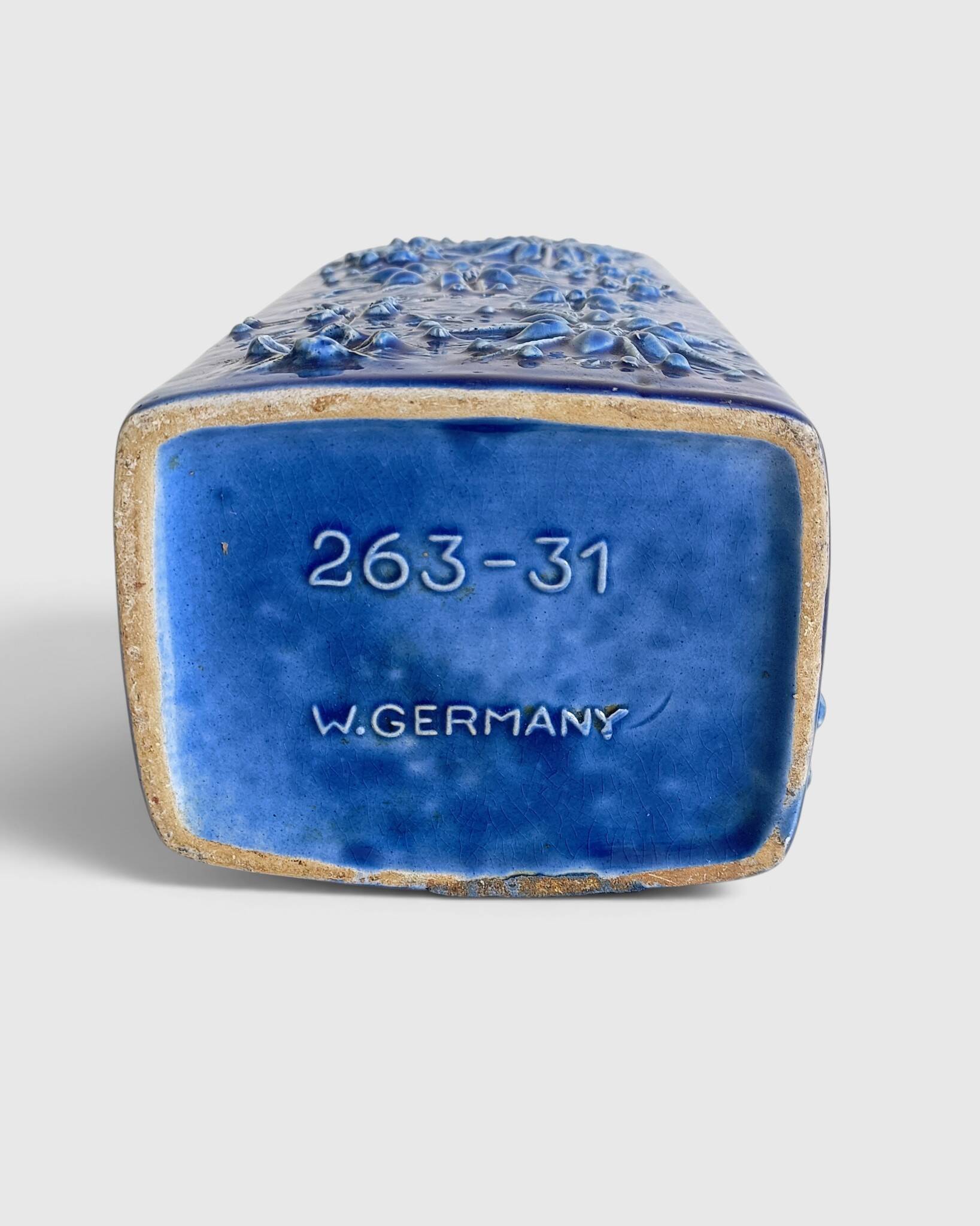 1960s Scheurich Kosmos Décor Sculptural Cobalt Blue Vase, West Germany